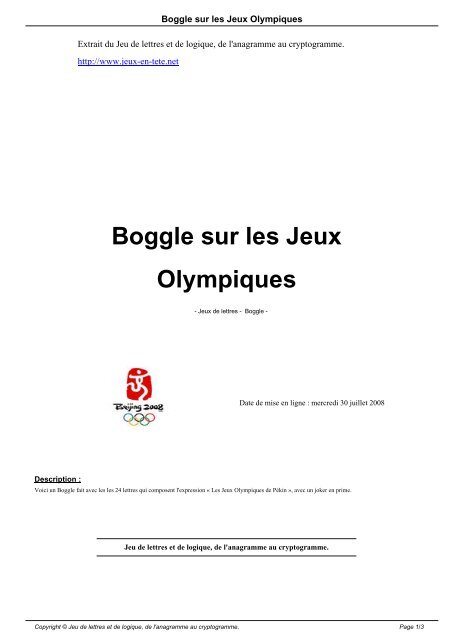 Règle du jeu Boggle - jeu de société