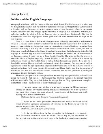 orwell essay on english language