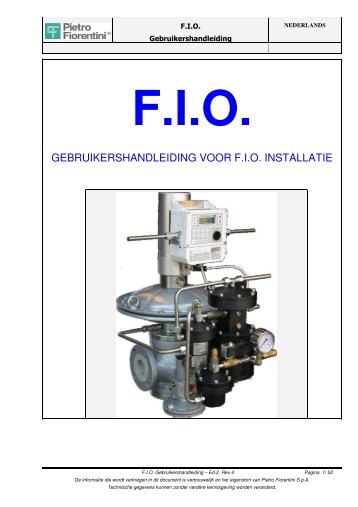 GEBRUIKERSHANDLEIDING VOOR F.I.O. ... - Pietro Fiorentini