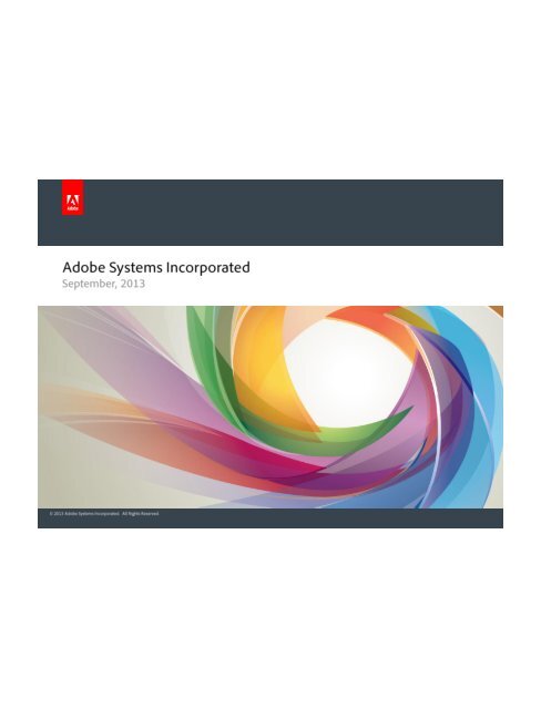 Adobe Investor Handout September 2013