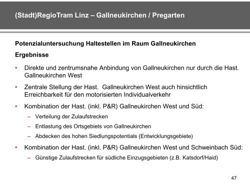 (Stadt)RegioTram Linz – Gallneukirchen / Pregarten