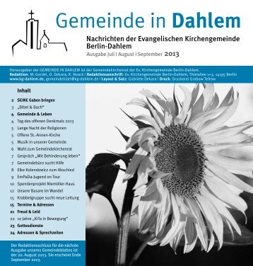 Gemeinde & Leben - Evangelische Kirchengemeinde Berlin-Dahlem