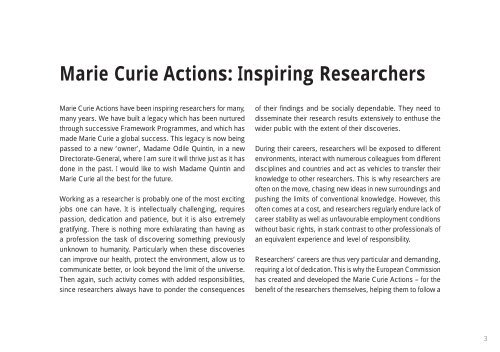 Marie Curie Actions: Inspiring Researchers - Imdea