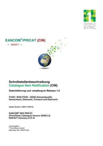 EANCOM / PRICAT Guide - CIN - 1WorldSync Migration