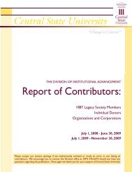 Contributors Report 7-1-08 to 11-30-09 - Central State University