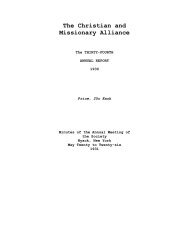 cma 34th annual report - Christian and Missionary Alliance