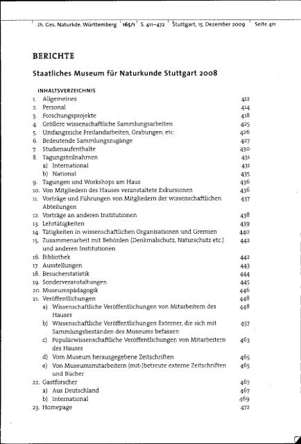 BERICHTE Staatliches Museum für Naturkunde Stuttgart 2008