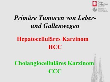 Primäre Tumoren von Leber- und Gallenwegen - Chirurgie Wirsching