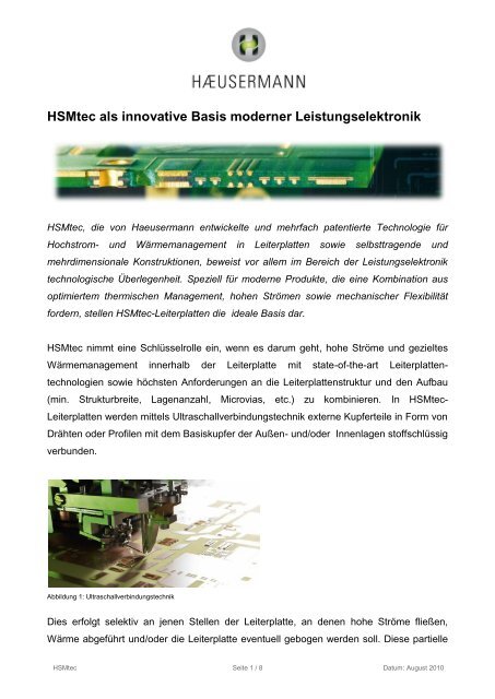 HSMtec als innovative Basis moderner Leistungselektronik