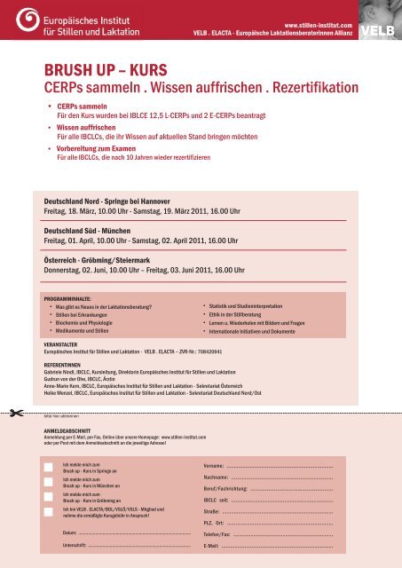 BRUSH UP – KURS - Europäisches Institut für Stillen und Laktation