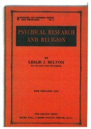 Psychical Research and Religion by Leslie J Belton – Lindsey Press ...