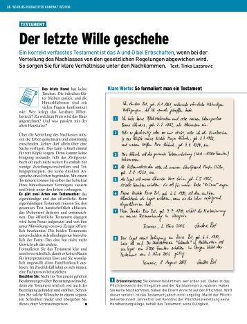 Der letzte Wille geschehe - Beobachter