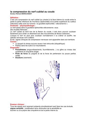 Compression du nerf cubital au coude - Ales ChirOrtho