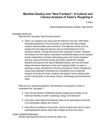 Manifest destiny essays