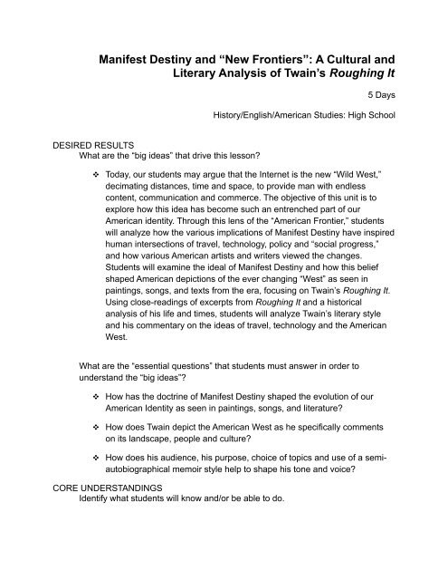 manifest destiny picture analysis