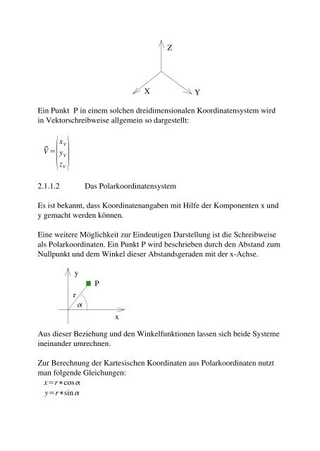Mathematische Grundlagen zur 3D Berechnung - Mensch und ...