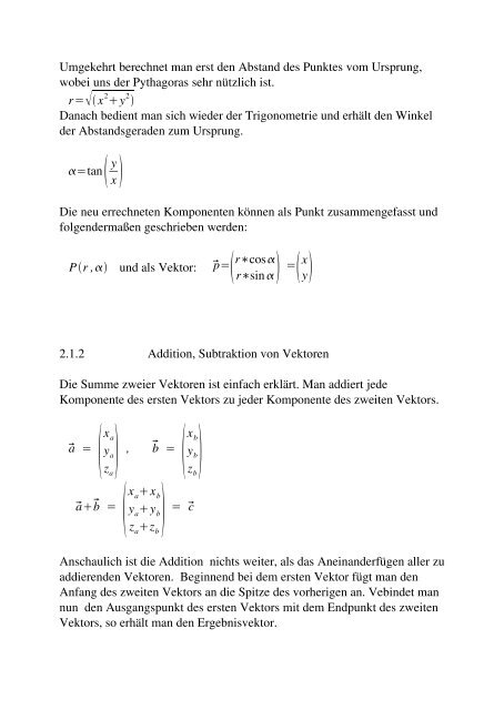 Mathematische Grundlagen zur 3D Berechnung - Mensch und ...