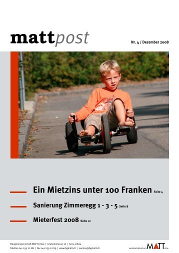 mattpost - Baugenossenschaft Matt Littau