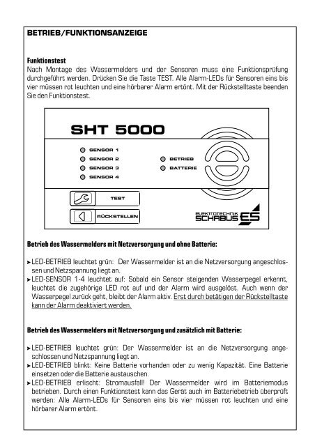 Wassermelder SHT 5000 - TecHome.de