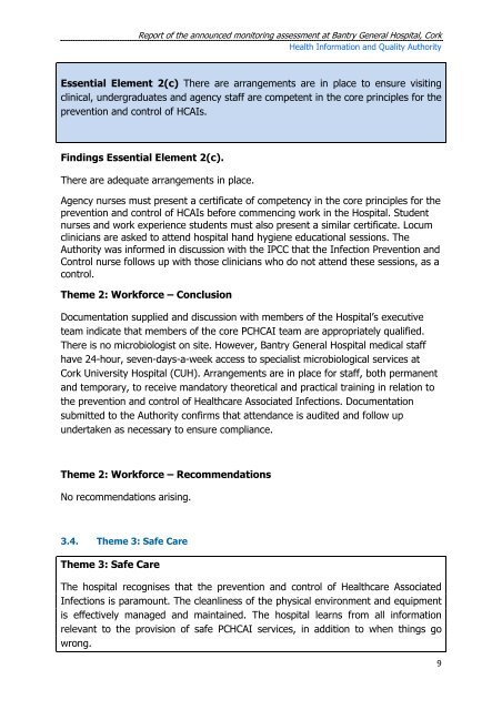 Report of the announced monitoring assessment at Bantry ... - hiqa.ie