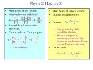 Physic 231 Lecture 31