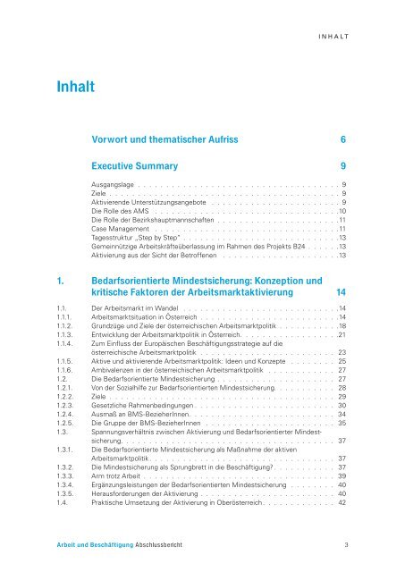 Bedarfsorientierte Mindestsicherung und Aktivierung in Oberösterreich