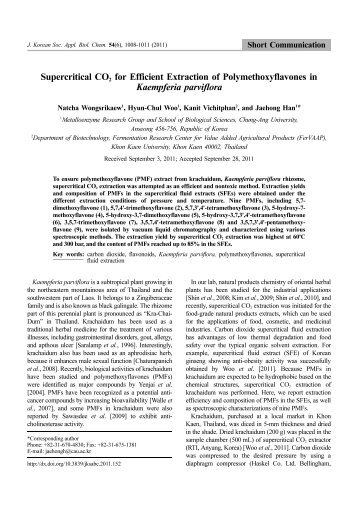 Supercritical CO2 for Efficient Extraction of Polymethoxyflavones in ...