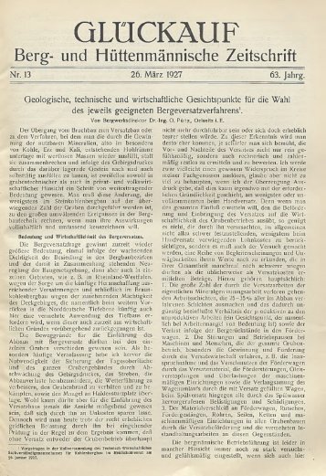 B erg - und H ü ttenm ä nnische Z eitschrift Nr. 13 26. März 1927 63 ...