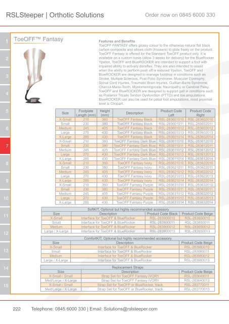 Orthotic Solutions Catalogue 2014 (25.14 MB) - R S L Steeper