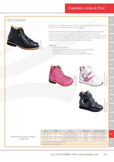 Orthotic Solutions Catalogue 2014 (25.14 MB) - R S L Steeper