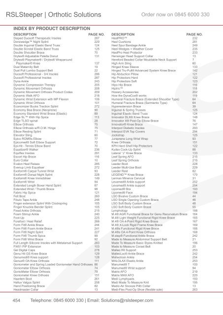 Orthotic Solutions Catalogue 2014 (25.14 MB) - R S L Steeper