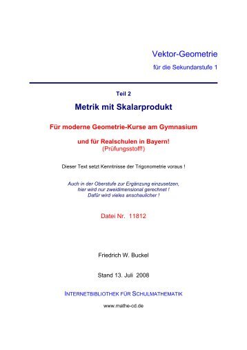 Vektor-Geometrie Metrik mit Skalarprodukt - WordPress.com