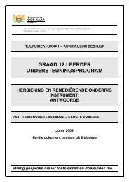 GRAAD 12 LEERDER ONDERSTEUNINGSPROGRAM - Curriculum