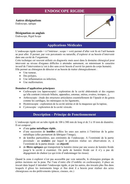 Endoscope rigide - Humatem