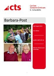 Hauszeitung Juli August - Caritas Seniorenzentrum St. Barbarahöhe