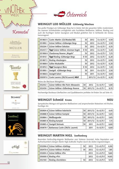 Interservice Weinkatalog - Handelshaus Wedl