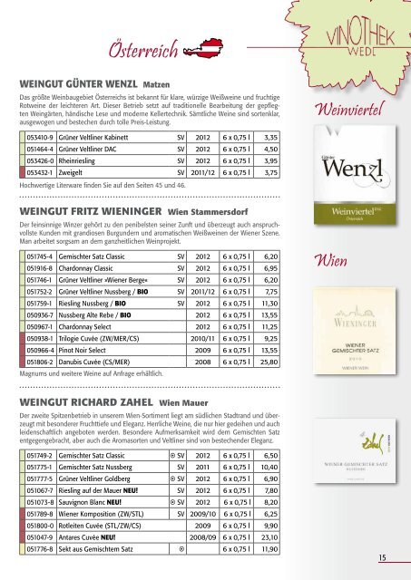 Interservice Weinkatalog - Handelshaus Wedl