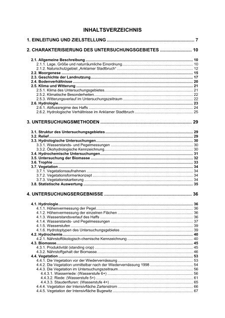 und Standortentwicklung des wiedervernässten Grünlandes im ...