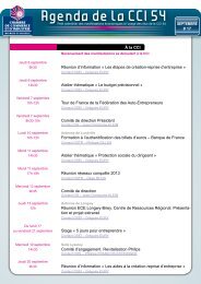 Agenda de la CCI 54 - Chambre de Commerce et d'Industrie de ...