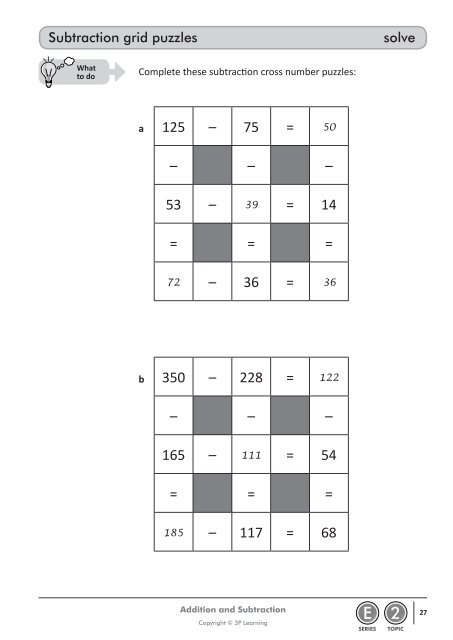 Addition and subtraction answers.pdf - Moree Web