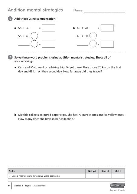 Addition and subtraction answers.pdf - Moree Web