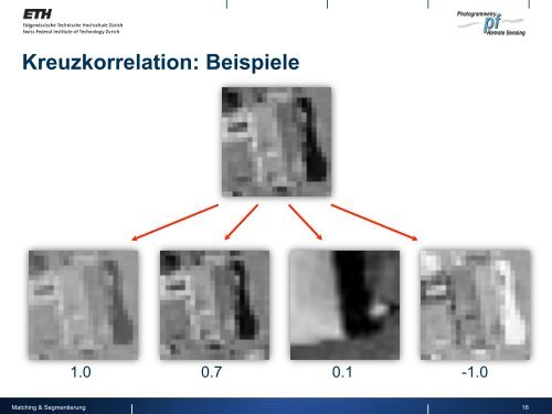 Bildverarbeitung 8 – Matching und Segmentierung - IGP - ETH Zürich