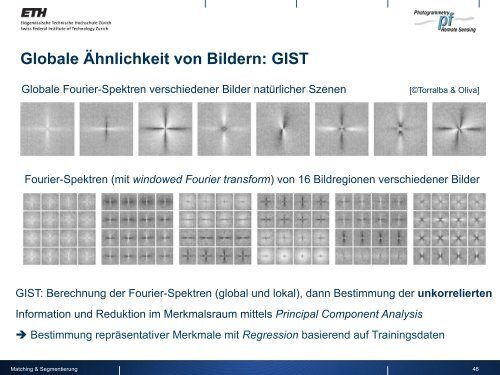 Bildverarbeitung 8 – Matching und Segmentierung - IGP - ETH Zürich