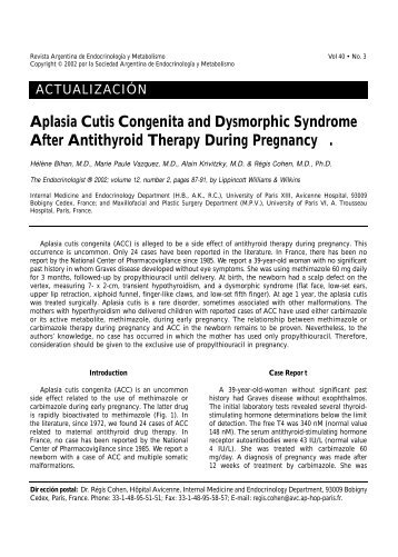 Aplasia Cutis Congenita and Dysmorphic Syndrome After ...