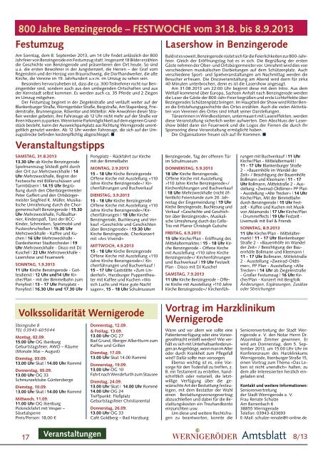 Amtsblatt Stadt Wernigerode 08 - 2013 (6.00 MB)