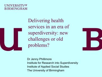 View presentation slides (PDF) - University of Birmingham
