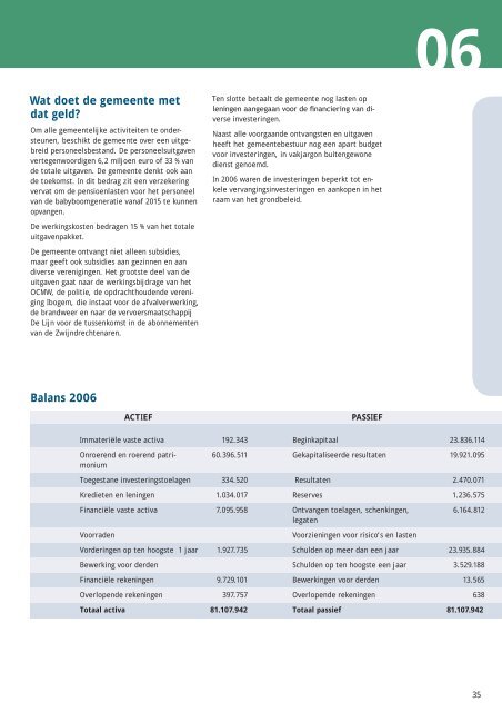 Jaarverslag 2006 - Gemeente Zwijndrecht