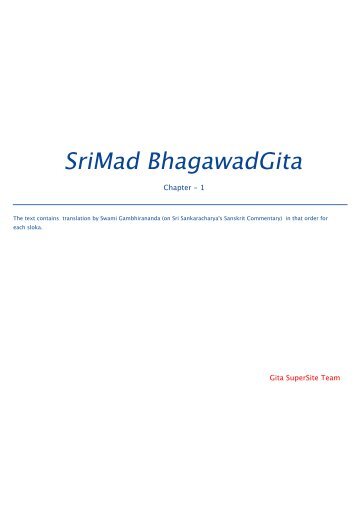 Srimad BhagavadGita - Gita Supersite 2.0