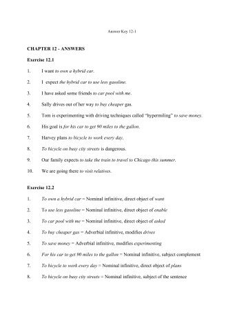 Answer Keys to Chapter 12