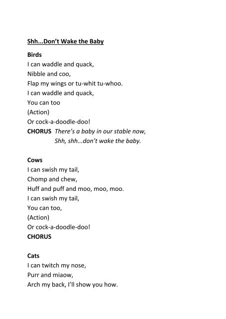 Born in Barn Lyrics - Houghton C of E School